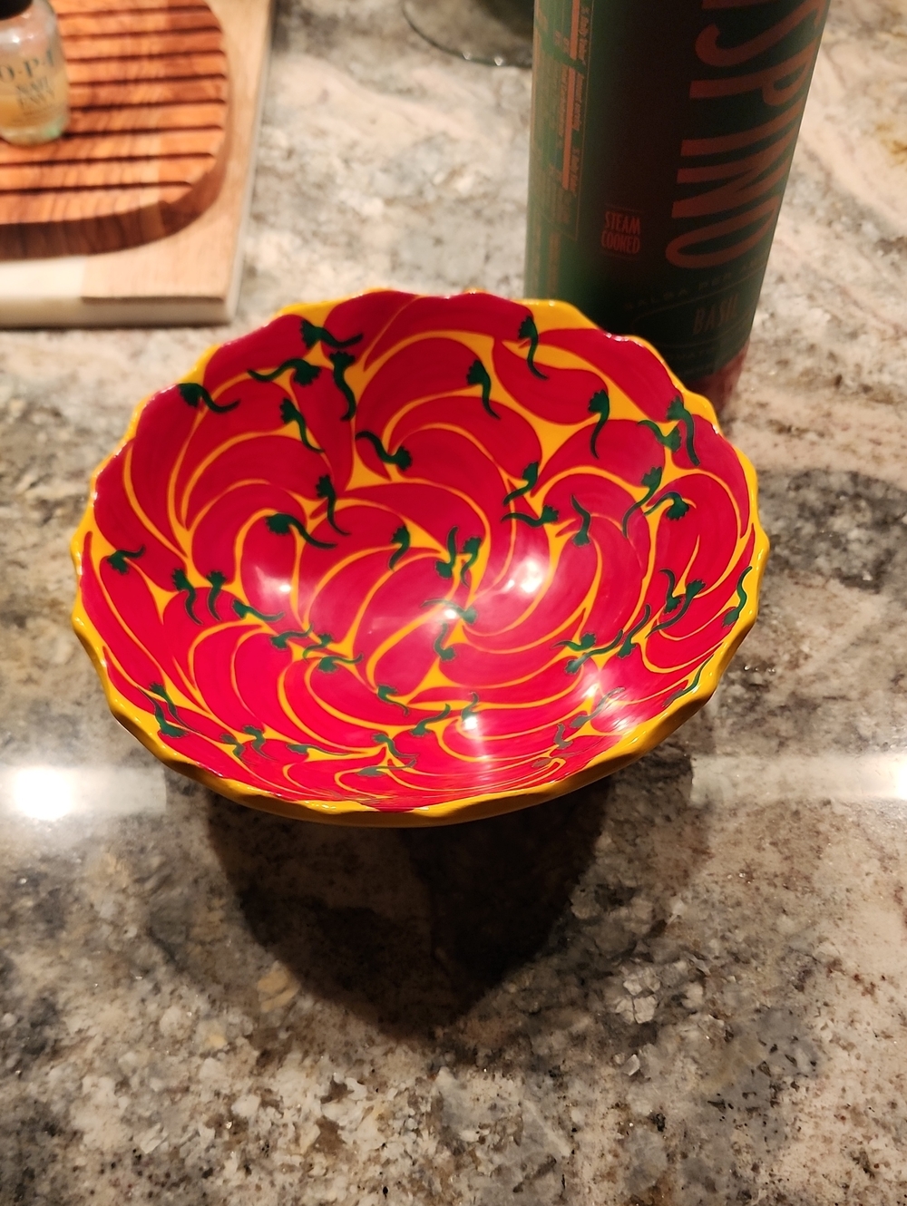 Footed Clay Chile Pepper Bowl